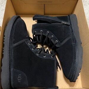 UGG Black Lace-Up Suede Boots
